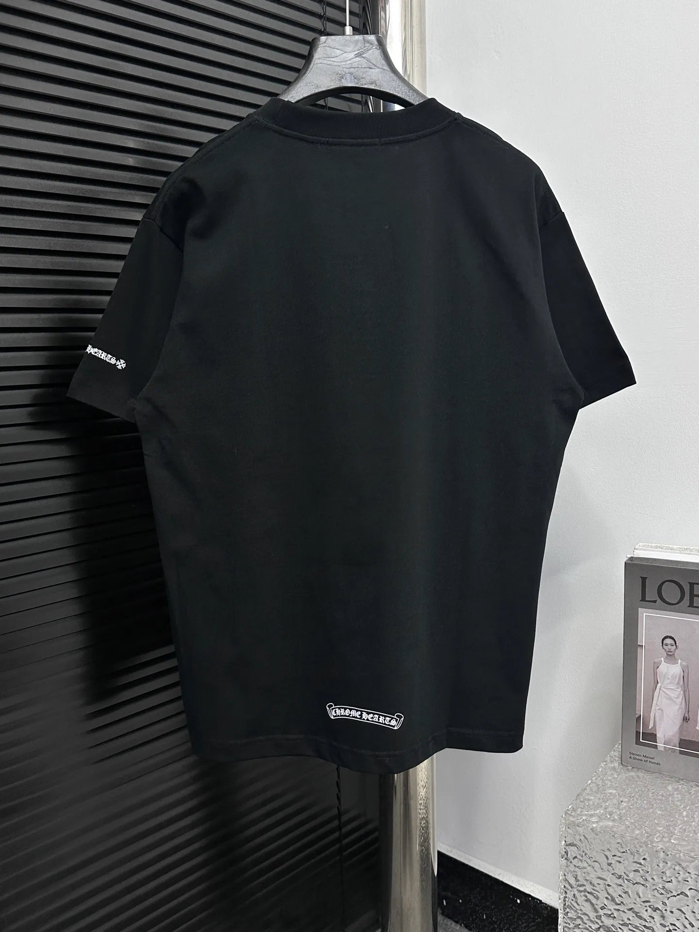 🅿️170 [Chrome heart*] Chrome heart ch 25ss early spring new style Sanskrit pocket short sleeves ·280g 100% cotton double yarn jersey fabric ·Special thickened 32 pieces of double-strand 1x1 thread in the same cylinder custom dyeing ·Double-needle stitching and cross-stitching technology ·Original main mark washed tag Color: black white Size: XS-L